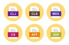 Set Of File Formats Icons Product Image 1