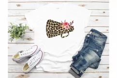 Cheer png, Cheerleader png, Leopard print, Sublimation Product Image 2