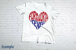 Fort Worth Texas Cut File | Heart Word Art Product Image 2