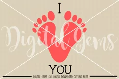 I Love you footprint SVG / PNG / EPS / DXF files Product Image 2