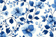 Blue Floral Pattern Background Wallpaper Product Image 1