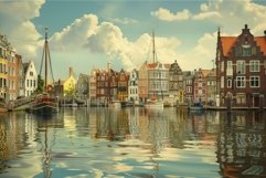 Quaint dutch canal with vintage charm Product Image 1