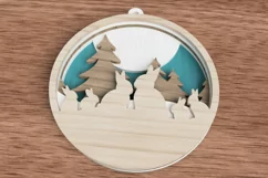 Christmas ornament laser cut file - Bunny family of 6 Product Image 3
