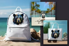 Bright watercolor grizzly bear,transparent PNG/JPEG Product Image 4