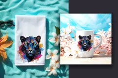 Bright watercolor Black Panther,transparent PNG/JPEG Product Image 5