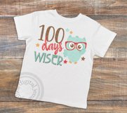 100th Day of School SVG cut file, 100 days wiser owl svg Product Image 2