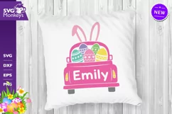 Easter Truck Svg, Easter Truck With Girl Name Svg Product Image 5