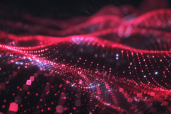 Red Digital Waves Background Wallpaper Product Image 1