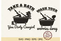 Cowgirl Bath SVG | Take a Bath Wash Your Worries Away Product Image 1