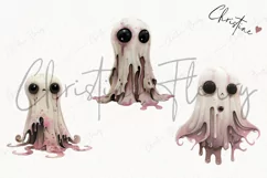 Cute But Creepy Ghost Clipart | Halloween PNG Product Image 3