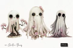 Cute But Creepy Ghost Clipart | Halloween PNG Product Image 1