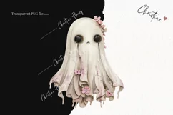 Cute But Creepy Ghost Clipart | Halloween PNG Product Image 2