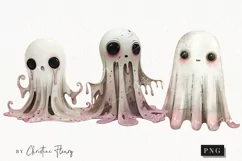 Cute But Creepy Ghost Clipart | Halloween PNG Product Image 1