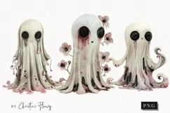 Cute But Creepy Ghost Clipart | Halloween PNG Product Image 1