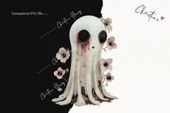 Cute But Creepy Ghost Clipart | Halloween PNG Product Image 2
