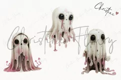 Cute But Creepy Ghost Clipart | Halloween PNG Product Image 3