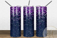 Denim and Purple Glitter Tumbler Sublimation Files Product Image 1