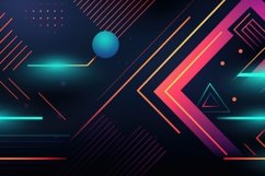 Abstract Digital Futuristic Synthwave Background Wallpaper Product Image 1
