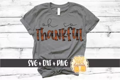 Oh So Thankful - Buffalo Plaid Thanksgiving SVG PNG DXF Product Image 1