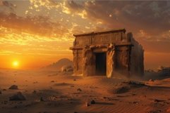 Majestic desert sunset at ancient ruins Product Image 1