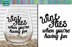 Funny Wine Flies SVG File, Funny Wine Glass SVG, Wine SVG Product Image 1