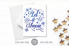 Let it snow SVG, Christmas PNG, snowflake clipart Product Image 4