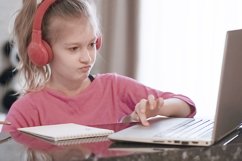 schoolgirl studying homework, homeschooling Product Image 1