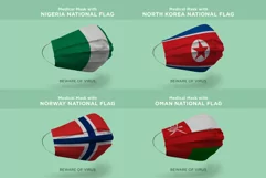 Mask with nigeria north korea norway oman Nation Flags Product Image 1