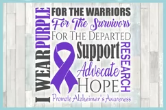 Alzheimers Awareness I WEAR PURPLE Support Research Hope SVG Product Image 3