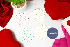 Four Round Coasters Mockup Valentine's Day, PSD & PNG Mockup Product Image 2