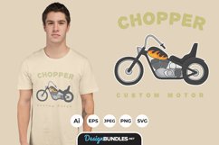 Chopper Custom Motorcycle for T-Shirt Design Product Image 1