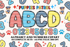 Puppies Patrol Alphabet png, letters doodle, puppies clipart Product Image 1