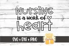Nursing Is A Work of Heart - Valentine's Day SVG PNG DXF Product Image 2