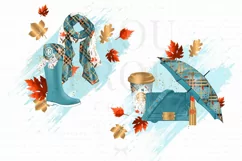Fall Autumn Leaves Fashion Gold Lipstick Clip Art Product Image 2