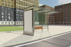 Bus Shelter Outdoor Advertising Signage Mockup Product Image 2