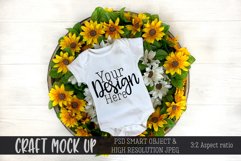 Sunflower baby bodysuit Craft Mockup | PSD & JPEG Product Image 1