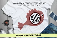 Cute Fish - Animal SVG EPS DXF PNG Monogram Cutting Files Product Image 1