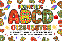 Geometric Alphabet png clipart, geometric letters doodle Product Image 1