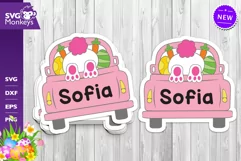 Easter Bunny In Truck Svg, Easter Truck With Girl Name Svg Product Image 5