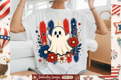 American Flag Floral Halloween Ghost Product Image 1