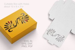 Cuttable Rectangular Gift Box with Floral Element Holes SVG Product Image 2