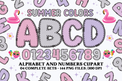 Summer Colors Alphabet clipart, summer colors letters doodle Product Image 1