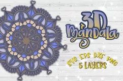 3D Mandala Layered svg Papercut SVG Zentangle yoga design Product Image 1