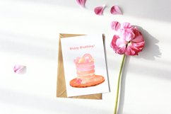 Boho cake clipart, Premade Logo Cake, Watercolor Bakery Product Image 6