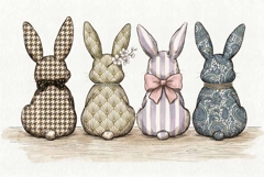 Happy Easter Bunnies PNG &amp; JPG Product Image 1