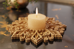 Multilayer candle holder template - Laser cut mandala SVG Product Image 1