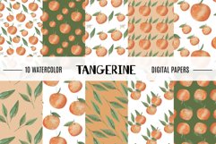 Tangerine Watercolor Seamless Patterns Pretty Fruit Orange Product Image 1