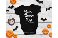 Halloween Newborn Black Blank Baby Bodysuit Mock Up Display Product Image 1
