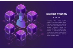 Blockchain technology concept banner, isometric style Product Image 1