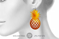 Pineapple Earrings SVG | Laser cut file | Tropical earrings Product Image 5